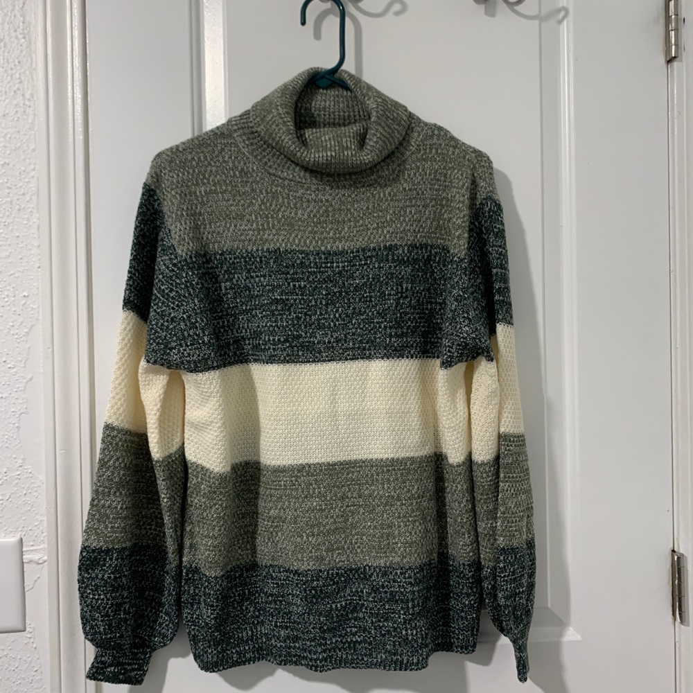 Zenana Balloon Sleeve Cowl Neck Sweater